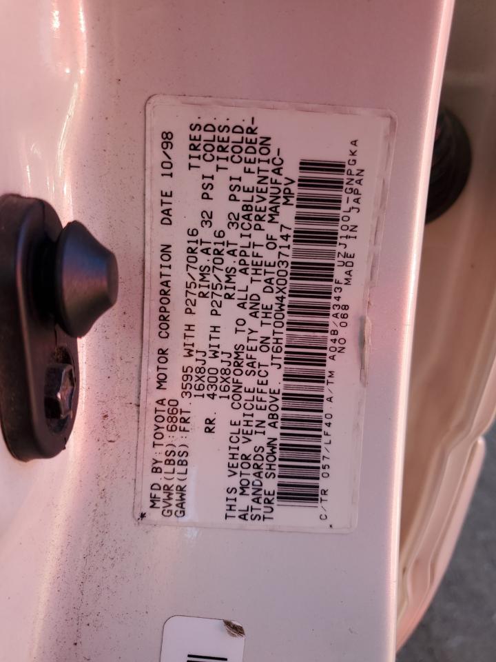 1999 Lexus LX VIN JT6HT00W4X0037147 Copart auction photo, front end damage thumbnail 14
