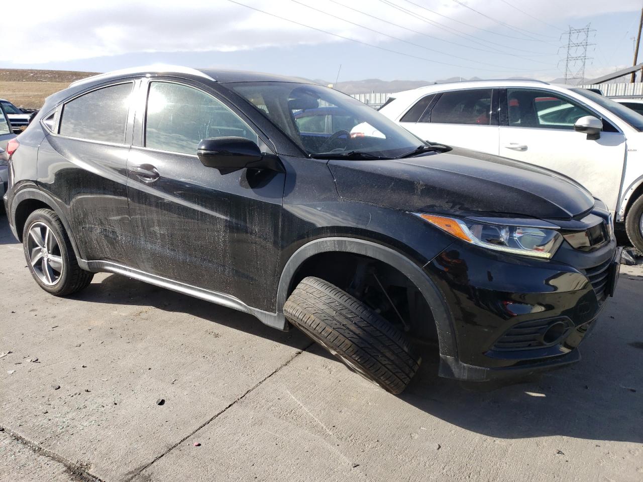 2021 Honda HR-V VIN 3CZRU6H54MM746804 Copart auction photo, side / front end damage thumbnail 4