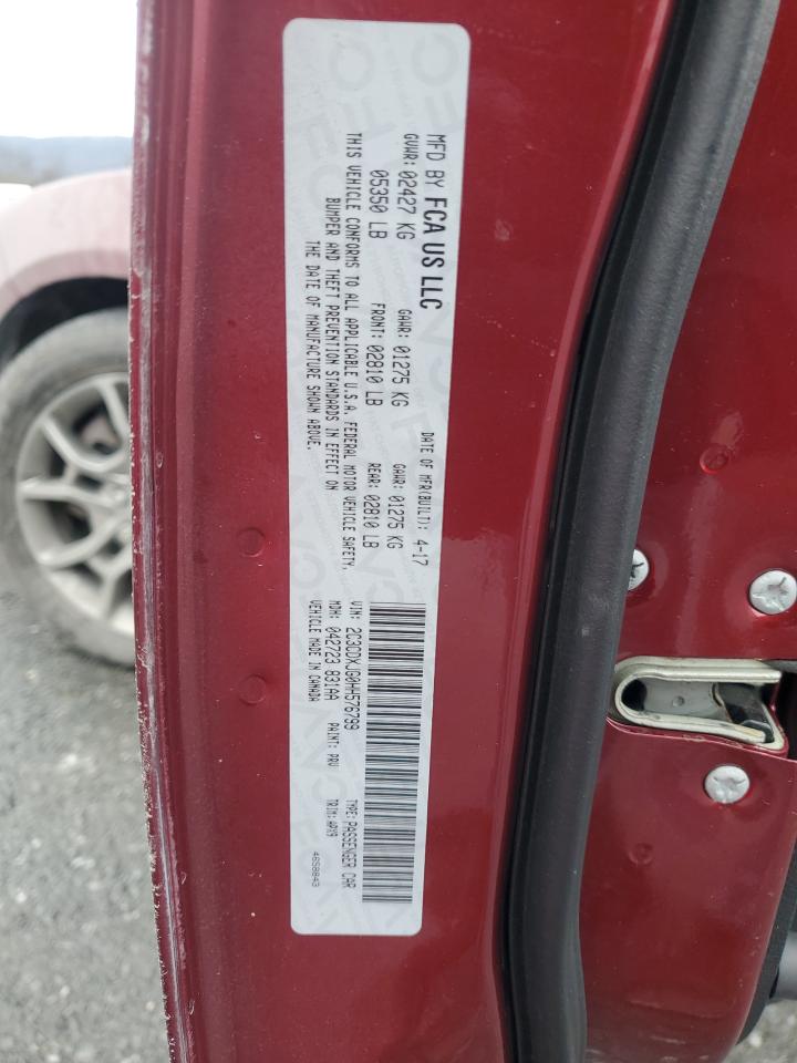 2017 Dodge Charger VIN 2C3CDXJG0HH576799 Copart auction photo, all over damage thumbnail 14