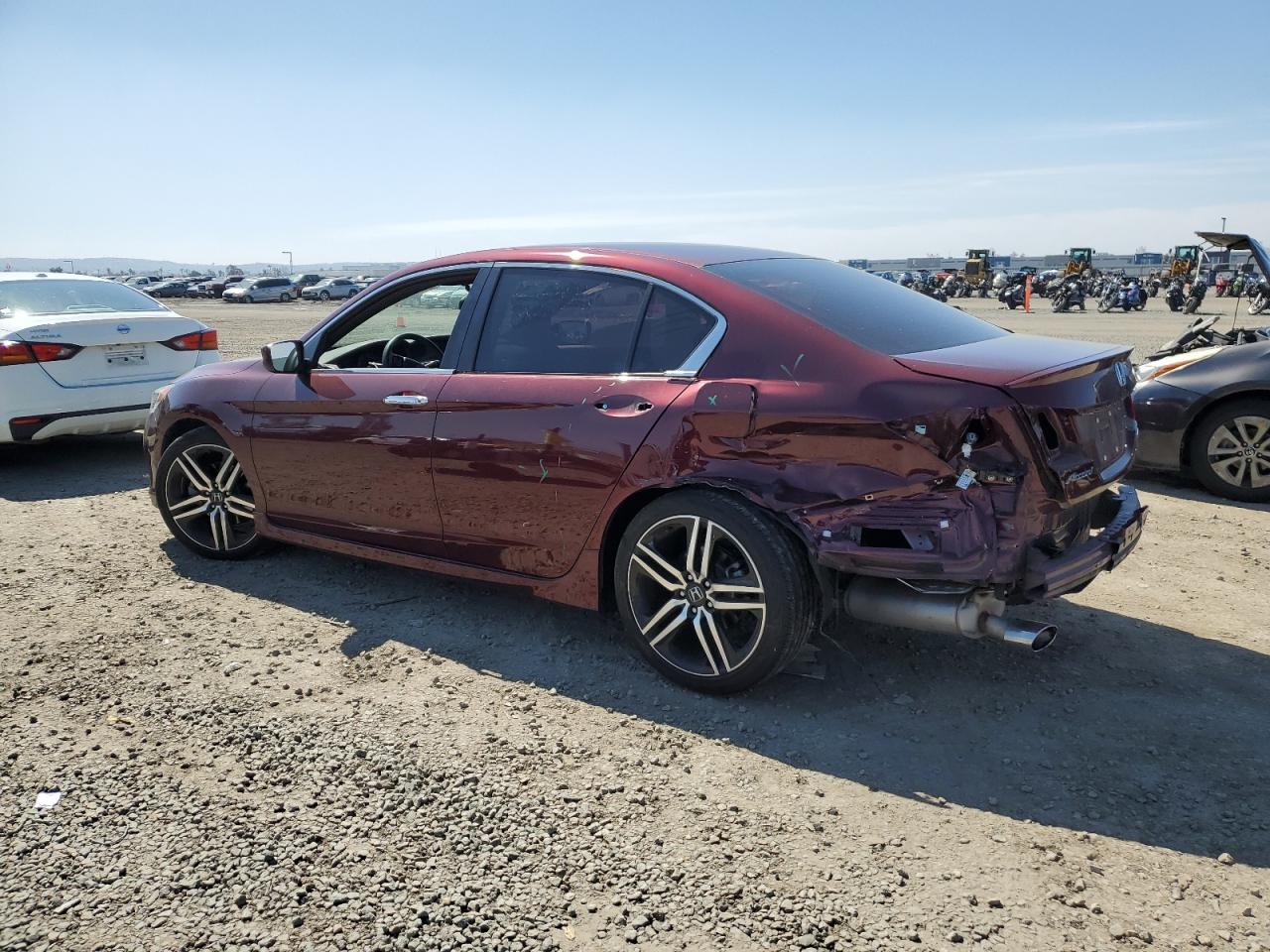 2017 Honda Accord VIN 1HGCR2F57HA241725 Copart auction photo, rear end / side damage thumbnail 2