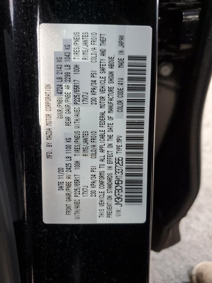 2021 Mazda CX-5 VIN JM3KFBCM5M1337255 Copart auction photo, front end / side damage thumbnail 12