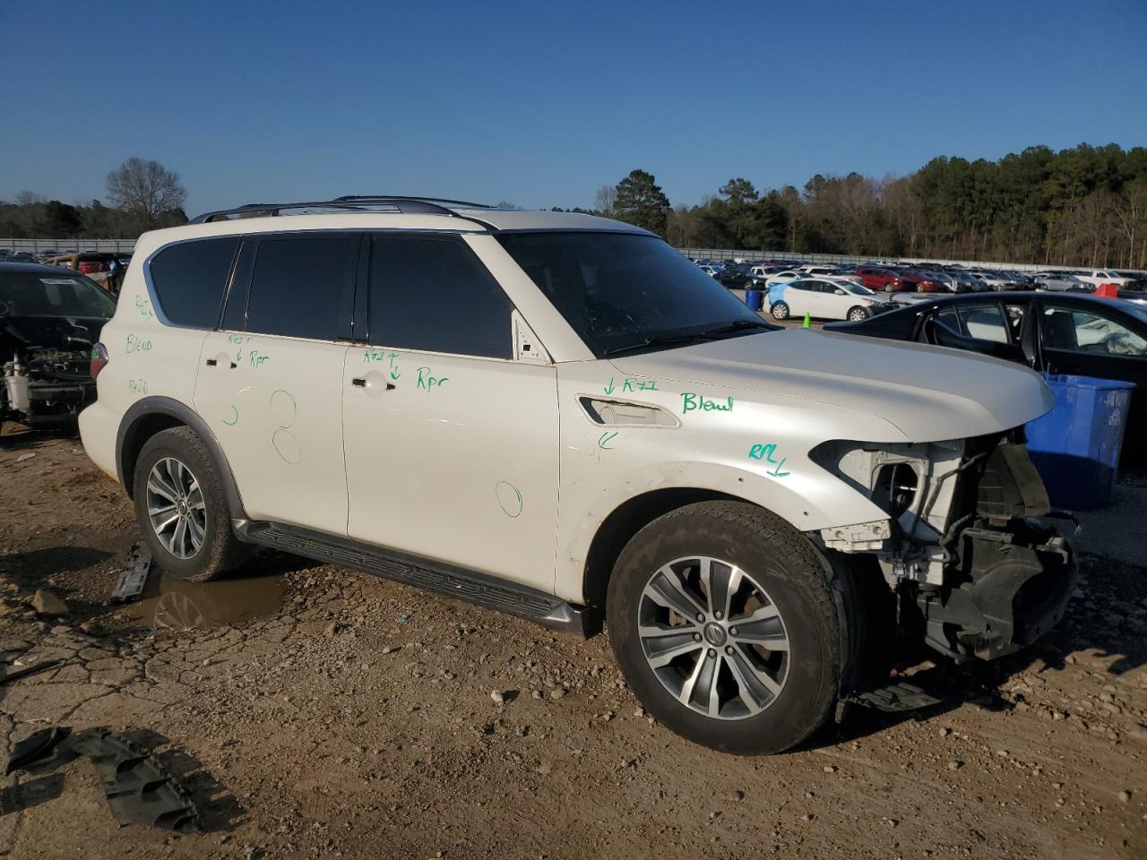 2019 Nissan Armada VIN JN8AY2ND8KX009550 Copart auction photo, front end / minor dent/scratches damage thumbnail 4