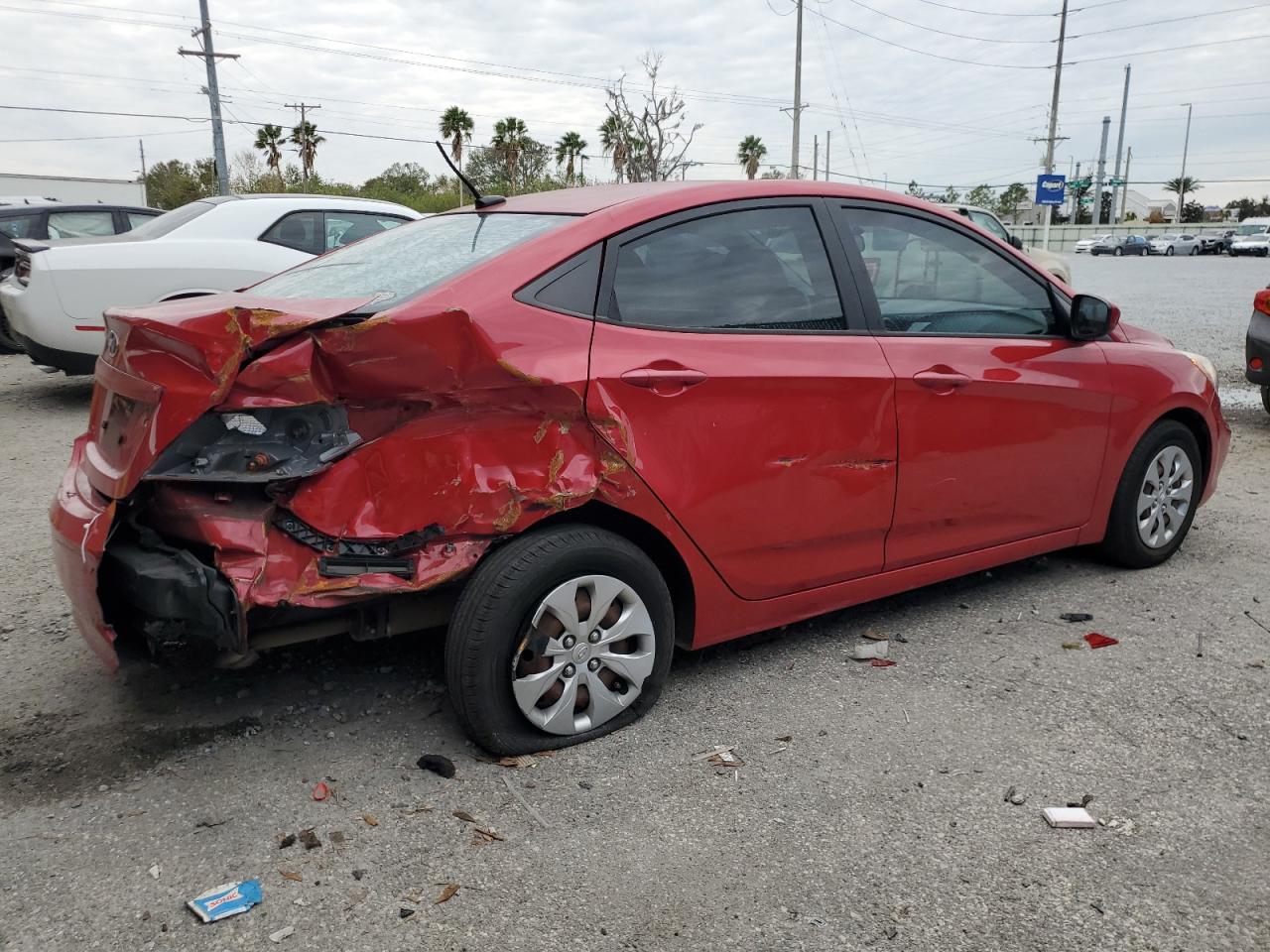 2016 Hyundai Accent VIN KMHCT4AE6GU986106 Copart auction photo, rear end / side damage thumbnail 3