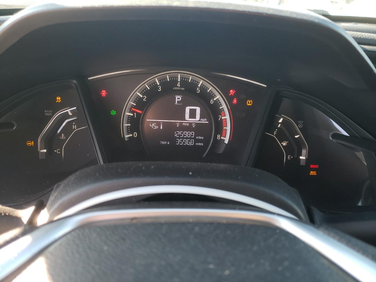 2016 Honda Civic VIN 19XFC2F59GE058481 Copart auction photo, front end / side damage thumbnail 9