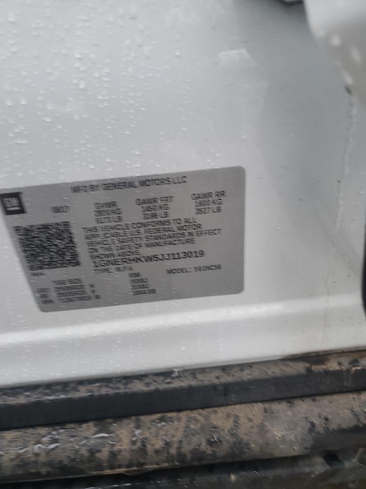 2018 Chevrolet Traverse VIN 1GNERHKW5JJ113019 Copart auction photo, front end damage thumbnail 14