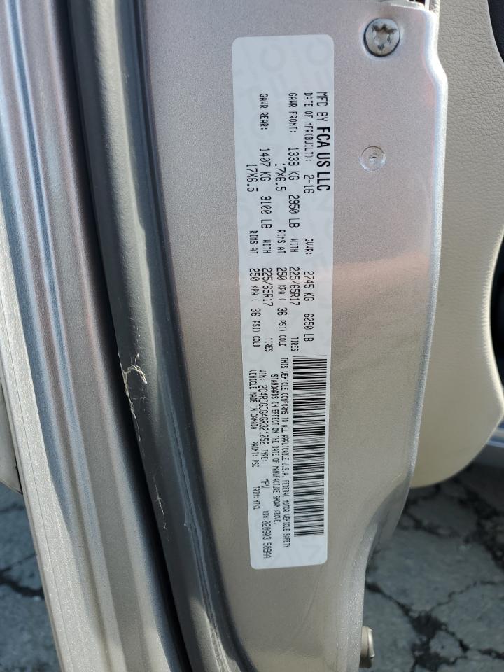 2016 Dodge Caravan VIN 2C4RDGCG4GR321052 Copart auction photo, minor dent/scratches damage thumbnail 13