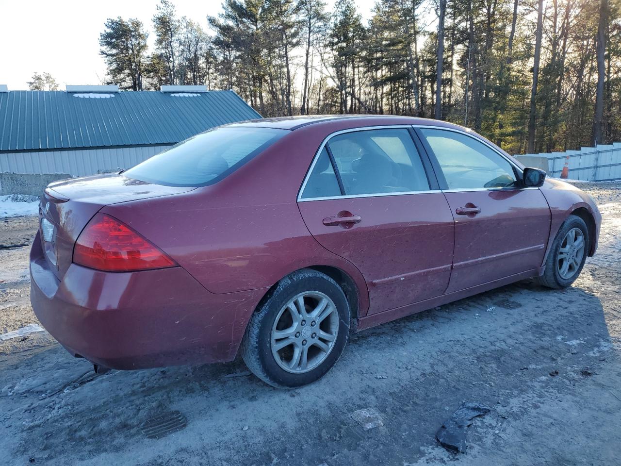 2007 Honda Accord VIN 1HGCM567X7A125659 Copart auction photo, side / rear end damage thumbnail 3