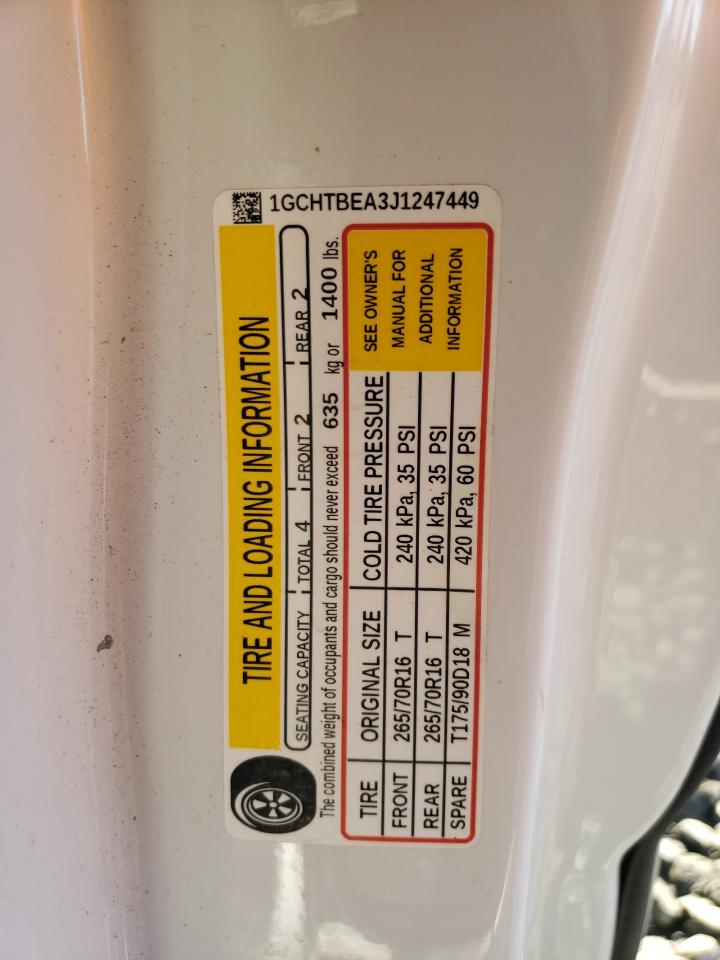 2018 Chevrolet Colorado VIN 1GCHTBEA3J1247449 Copart auction photo, side / rear end damage thumbnail 12