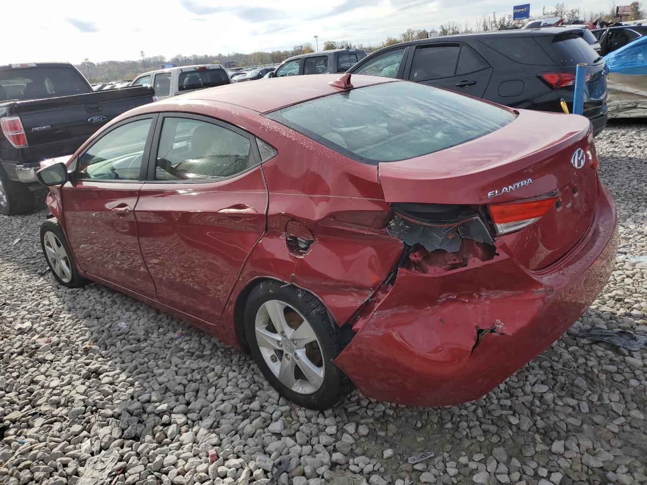 2013 Hyundai Elantra VIN KMHDH4AE1DU546148 Copart auction photo, front end / rear end damage thumbnail 2