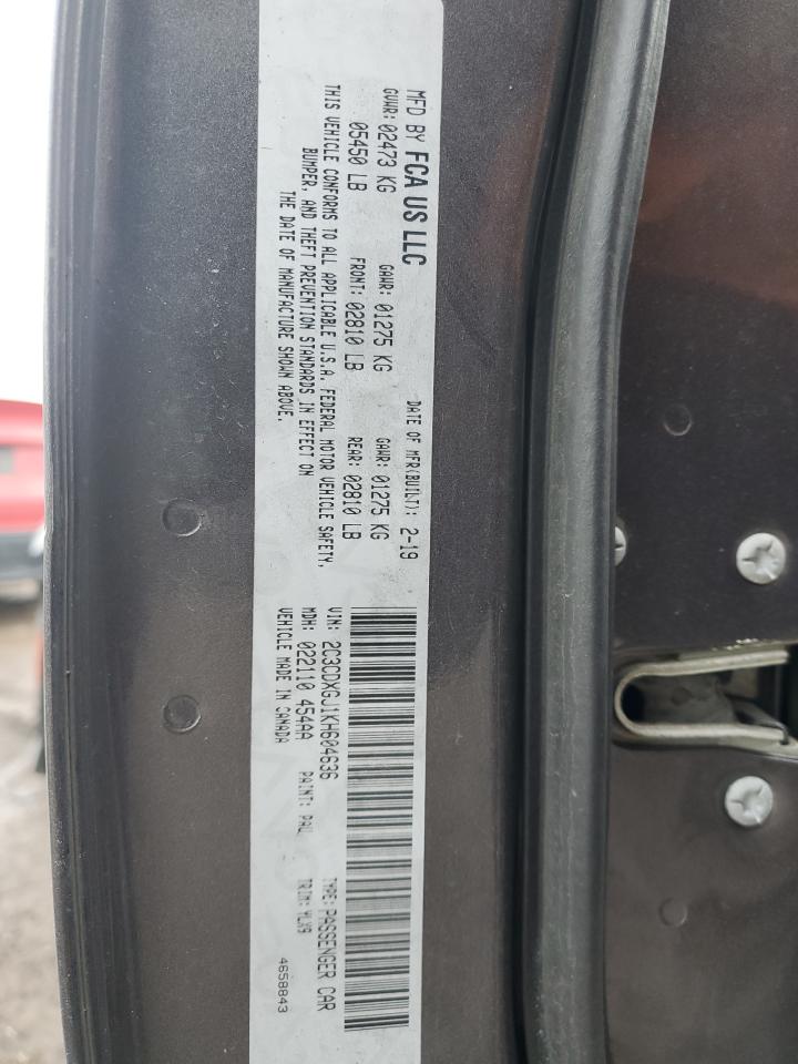 2019 Dodge Charger VIN 2C3CDXGJ1KH604636 Copart auction photo, front end / rear end damage thumbnail 14