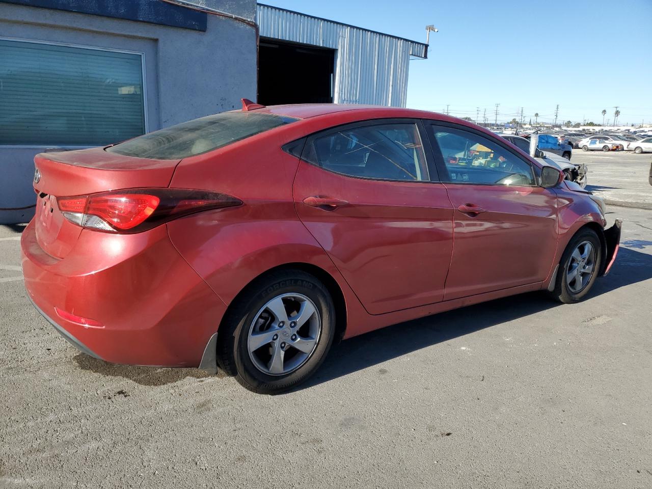 2014 Hyundai Elantra VIN KMHDH4AE2EU120938 Copart auction photo, front end / rear end damage thumbnail 3