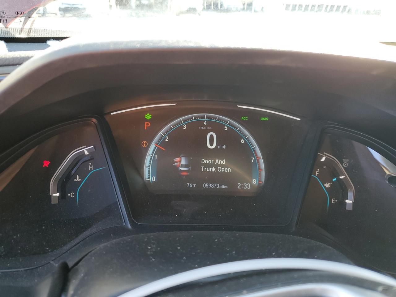2019 Honda Civic VIN 2HGFC2F67KH539725 Copart auction photo, rear end damage thumbnail 9