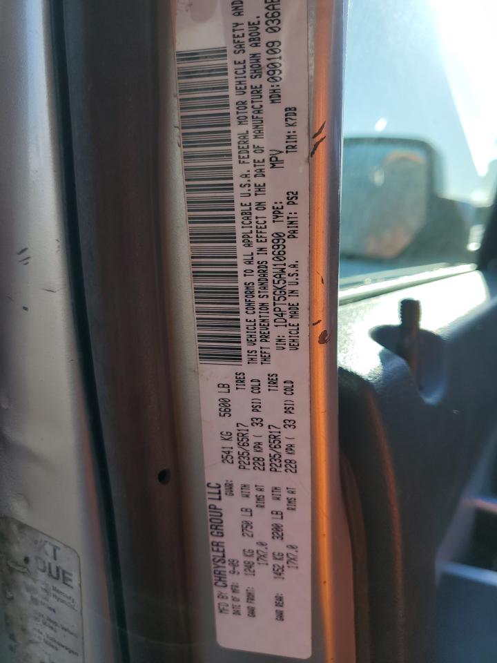 2010 Dodge Nitro VIN 1D4PT5GK5AW106990 Copart auction photo, front end / minor dent/scratches damage thumbnail 13