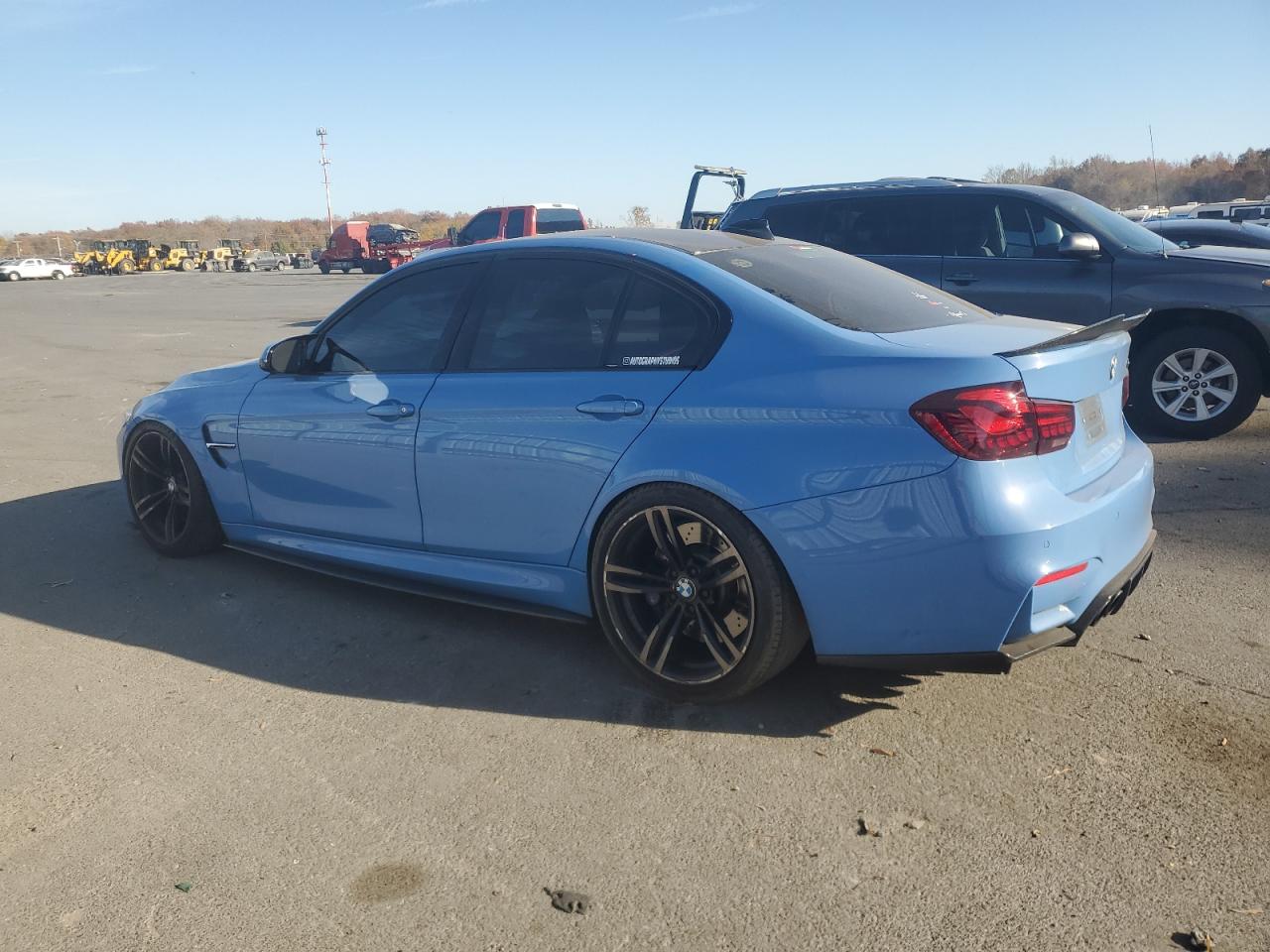 2015 BMW M3 VIN WBS3C9C56FP804960 Copart auction photo, side / front end damage thumbnail 2