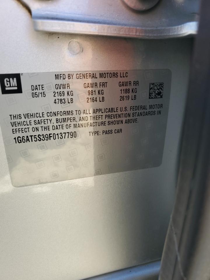 2015 Cadillac CTS VIN 1G6AT5S39F0137790 Copart auction photo, front end damage thumbnail 12