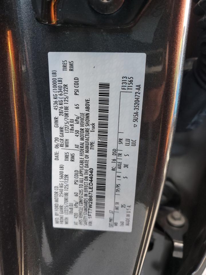 2020 Ford F250 VIN 1FT7W2B67LED44040 Copart auction photo, side / front end damage thumbnail 14