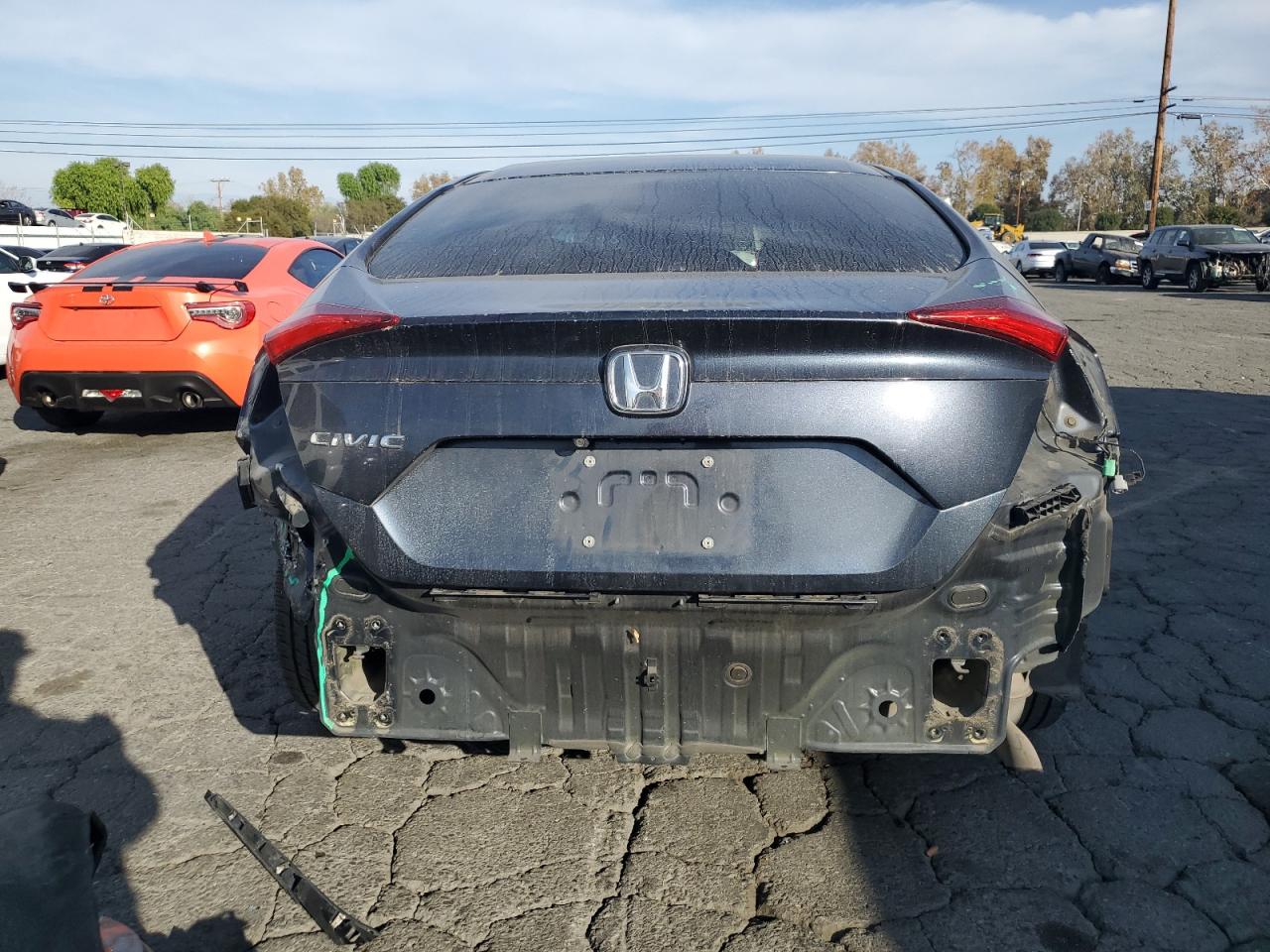 2018 Honda Civic VIN 2HGFC2F5XJH606856 Copart auction photo, rear end / side damage thumbnail 6