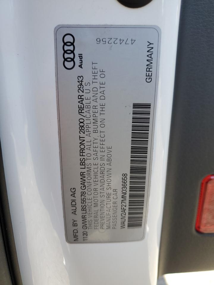 2021 Audi A7 VIN WAUV2AF27MN036658 Copart auction photo, front end damage thumbnail 15