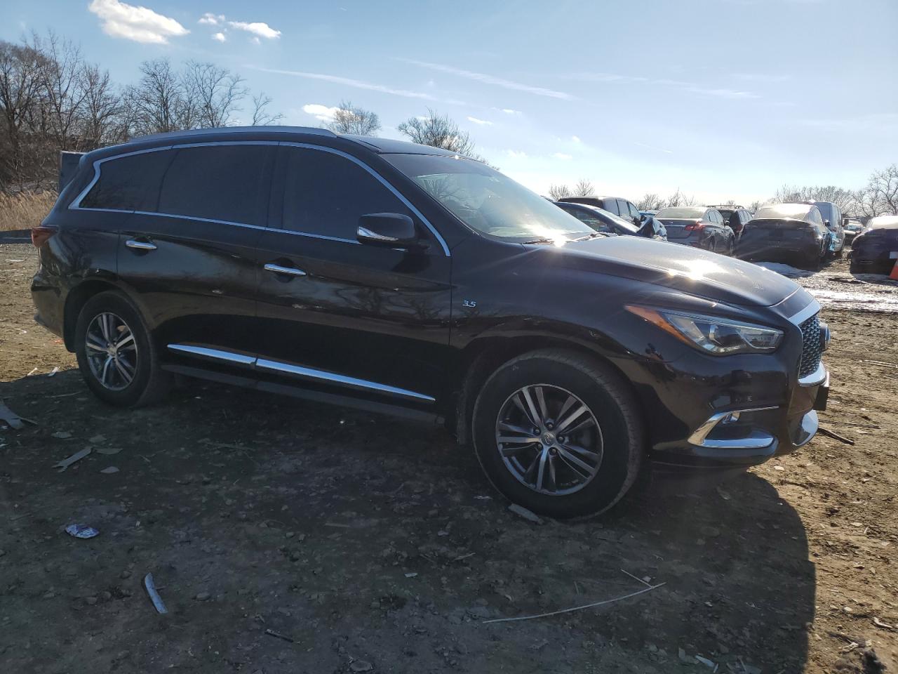 2018 Infiniti QX60 VIN 5N1DL0MM1JC504459 Copart auction photo, side / minor dent/scratches damage thumbnail 4