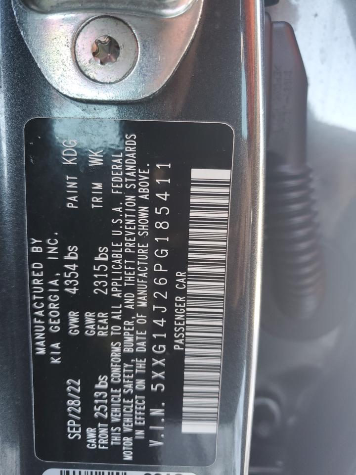 2023 KIA K5 VIN 5XXG14J26PG185411 Copart auction photo, front end / side damage thumbnail 12
