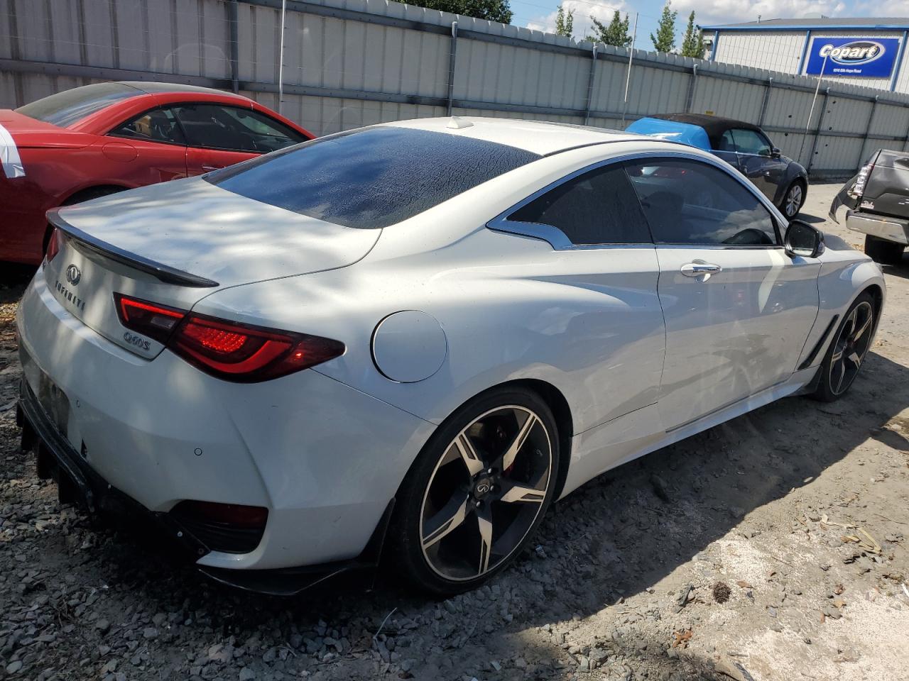 2020 Infiniti Q60 VIN JN1FV7EL0LM460427 Copart auction photo, side / front end damage thumbnail 3