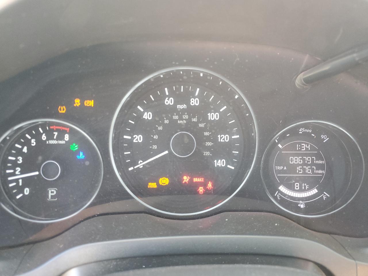 2016 Honda HR-V VIN 3CZRU6H7XGM758204 Copart auction photo, front end damage thumbnail 9