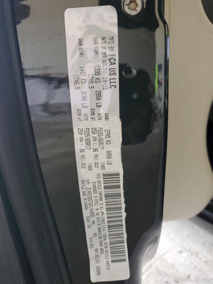 2016 Dodge Caravan VIN 2C4RDGBG7GR194895 Copart auction photo, minor dent/scratches damage thumbnail 13