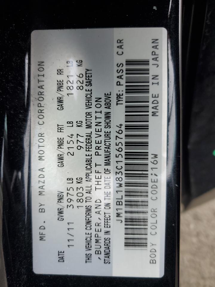 2012 Mazda 3 VIN JM1BL1W83C1565764 Copart auction photo, side damage thumbnail 12