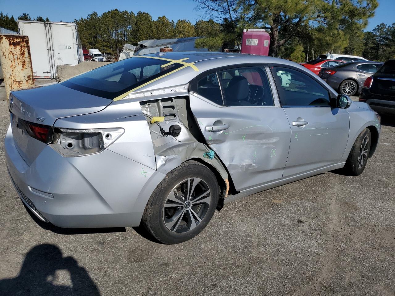 2021 Nissan Sentra VIN 3N1AB8CV4MY280587 Copart auction photo, side / rear end damage thumbnail 3