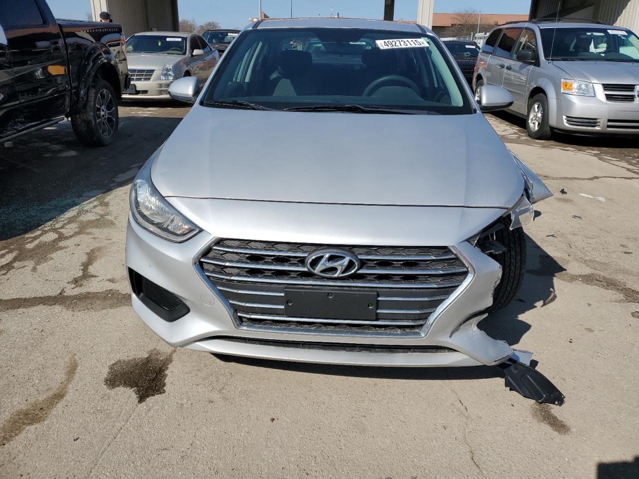 2019 Hyundai Accent VIN 3KPC24A30KE057395 Copart auction photo, front end / side damage thumbnail 5