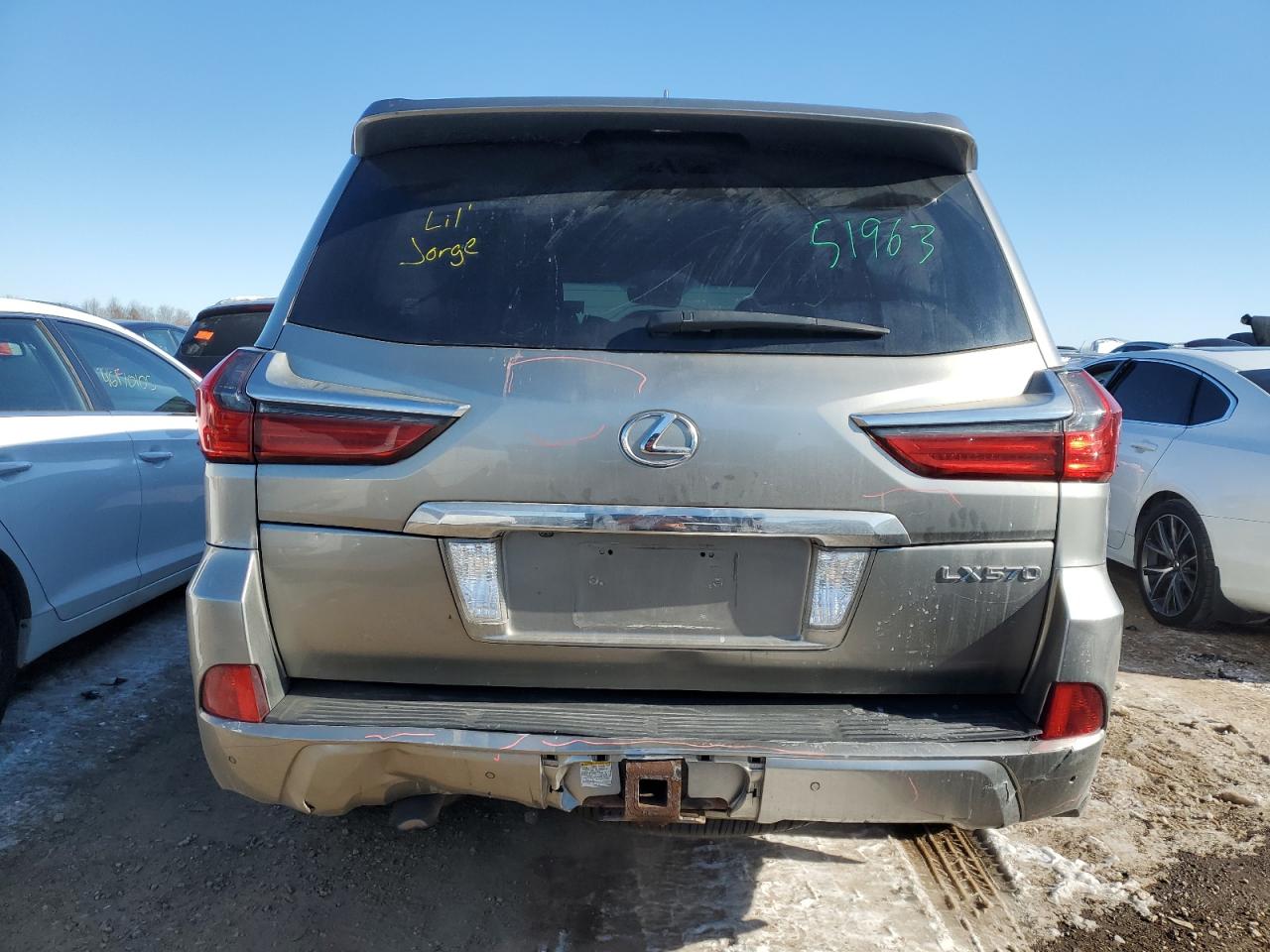 2016 Lexus LX VIN JTJHY7AXXG4202425 Copart auction photo, front end / side damage thumbnail 6