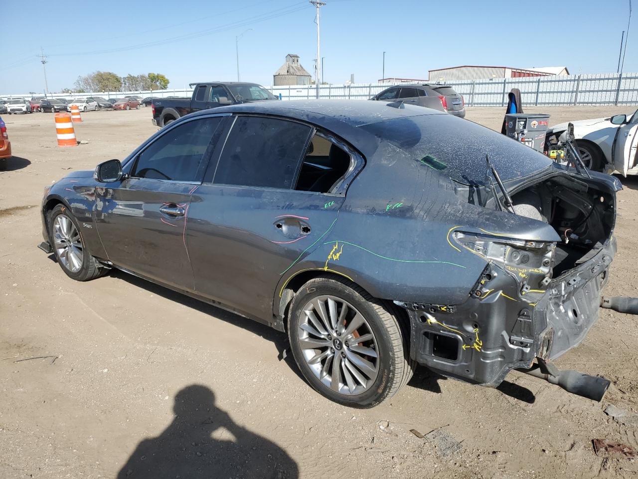 2018 Infiniti Q50 VIN JN1EV7AR0JM433361 Copart auction photo, rear end damage thumbnail 2