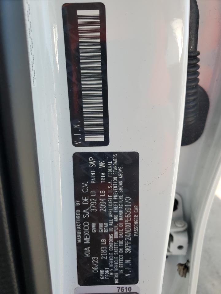 2023 KIA Forte VIN 3KPF24ADXPE659170 Copart auction photo, front end / side damage thumbnail 12