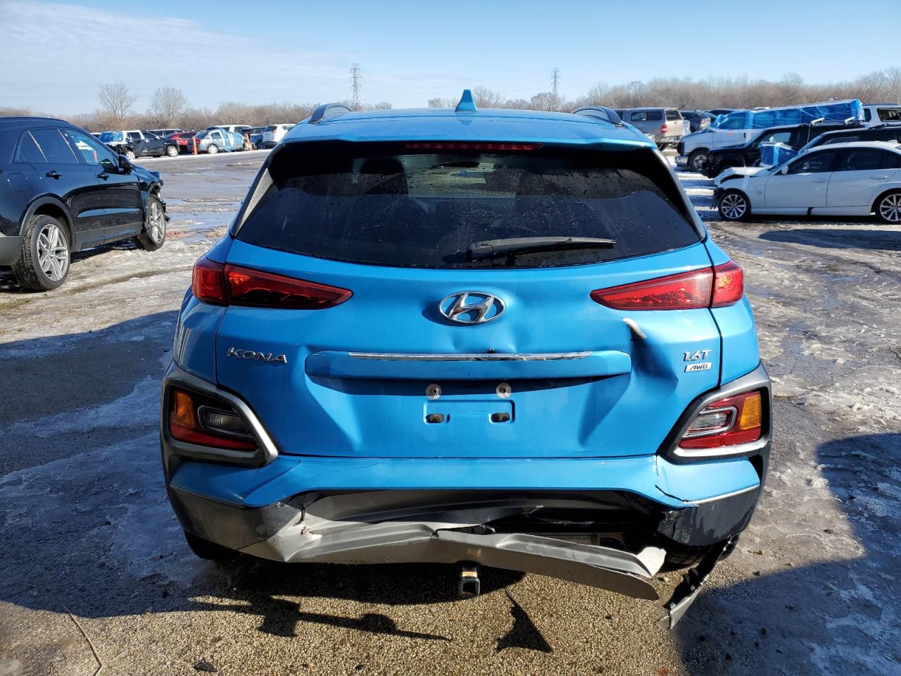 2021 Hyundai Kona VIN KM8K5CA52MU615536 Copart auction photo, rear end / front end damage thumbnail 6