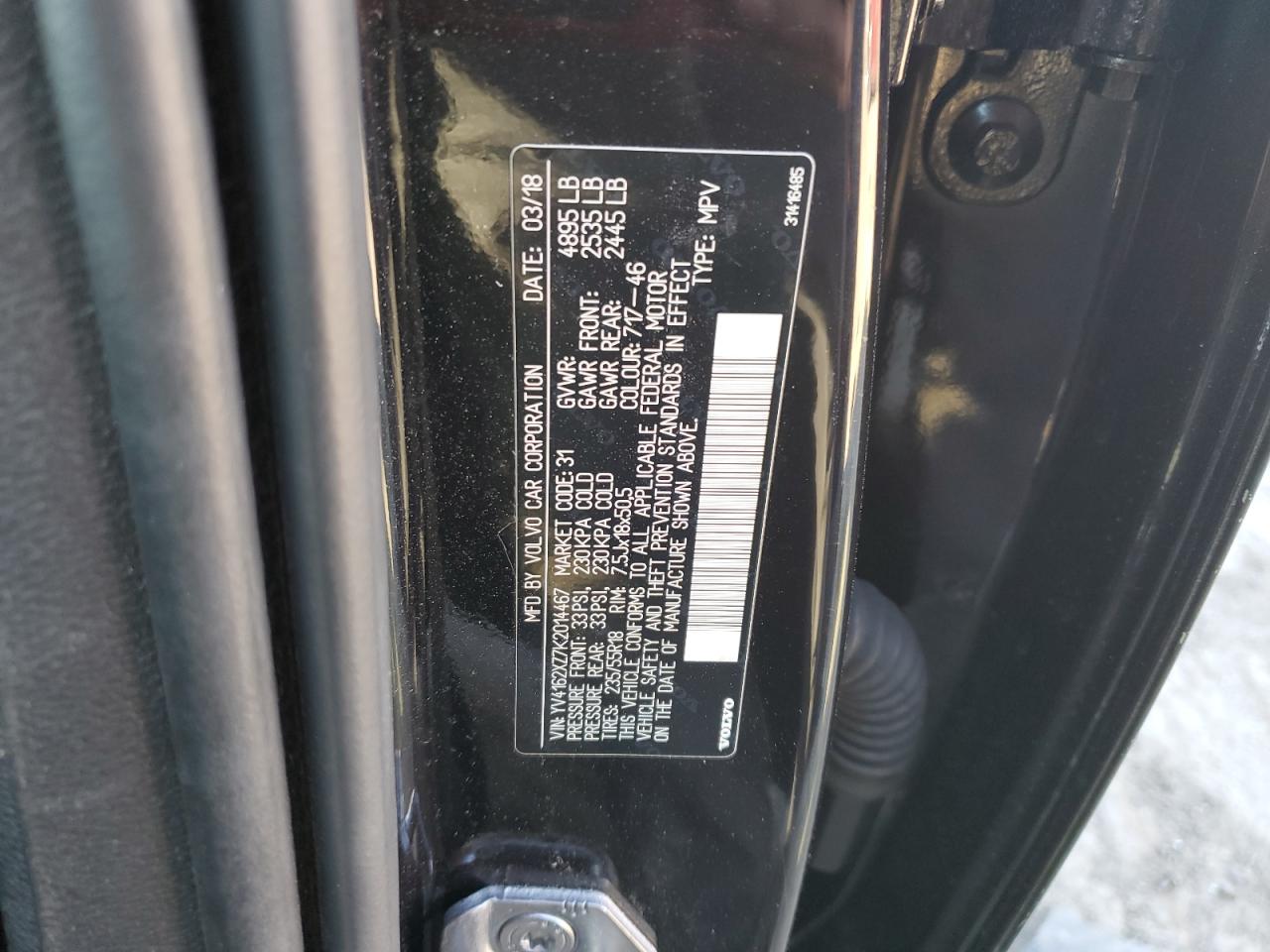 2019 Volvo XC40 VIN YV4162XZ7K2014467 Copart auction photo, front end / side damage thumbnail 14