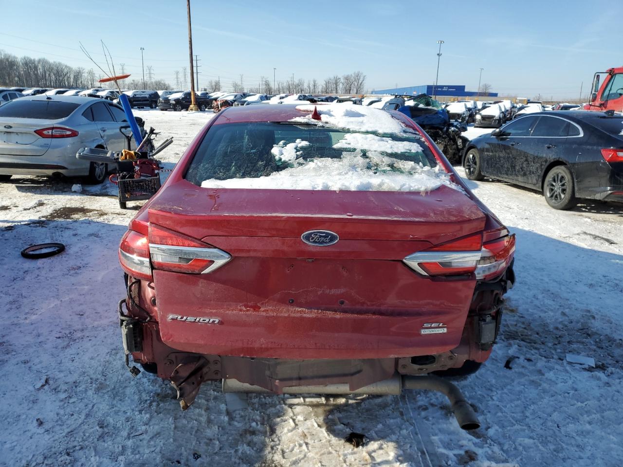 2020 Ford Fusion VIN 3FA6P0CD1LR233061 Copart auction photo, front end / rear end damage thumbnail 6