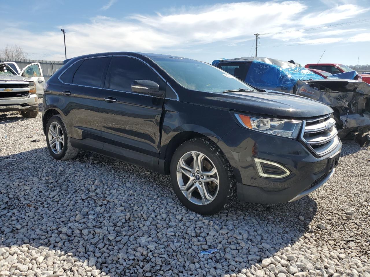 2017 Ford Edge VIN 2FMPK4K88HBB18869 Copart auction photo, front end / side damage thumbnail 4