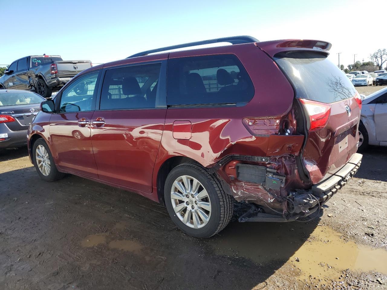 2015 Toyota Sienna VIN 5TDDK3DC8FS099996 Copart auction photo, rear end damage thumbnail 2