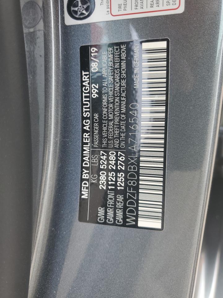 2020 Mercedes-Benz E-klasse VIN WDDZF8DBXLA716540 Copart auction photo, front end damage thumbnail 13