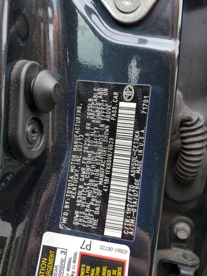 2013 Toyota Camry VIN 4T1BF1FK6DU676629 Copart auction photo, front end damage thumbnail 14