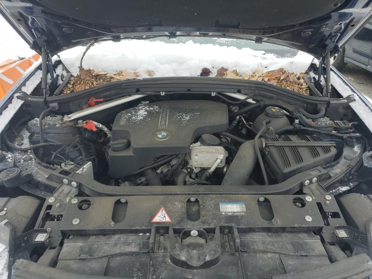 2016 BMW X3 VIN 5UXWX9C58G0D73199 Copart auction photo, side / front end damage thumbnail 12