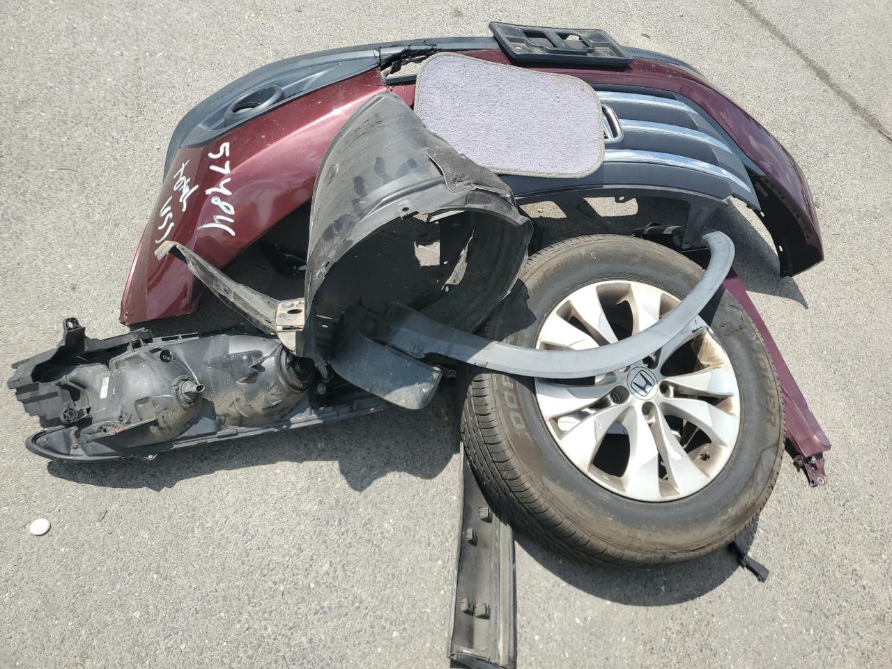2014 Honda CR-V VIN 5J6RM4H52EL099326 Copart auction photo, side / front end damage thumbnail 13