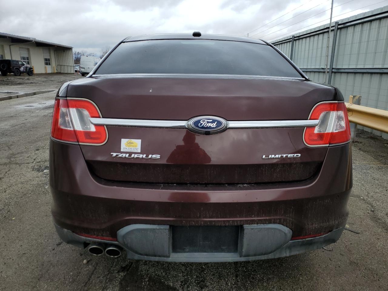 2010 Ford Taurus VIN 1FAHP2FWXAG143770 Copart auction photo, rear end / minor dent/scratches damage thumbnail 6