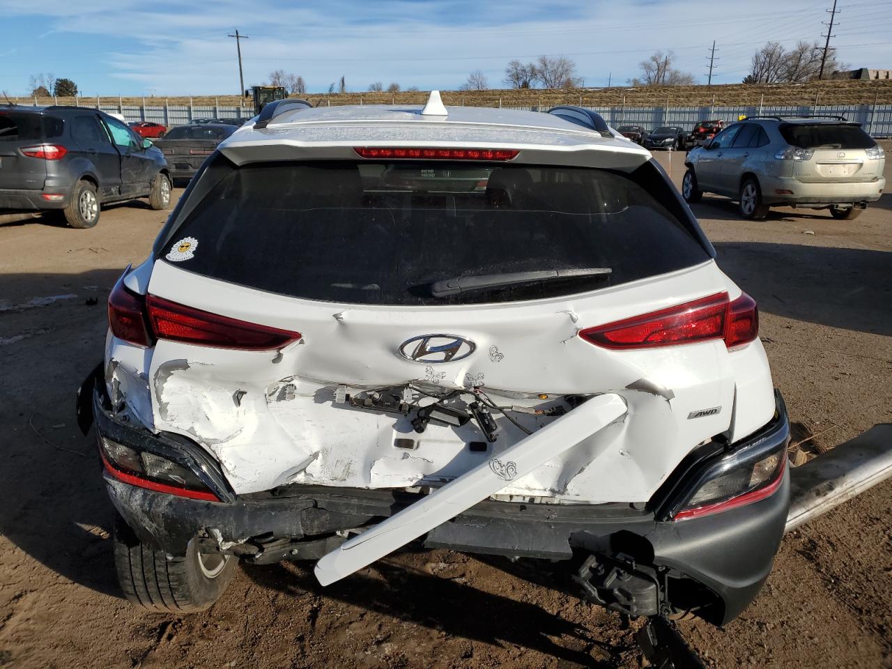 2022 Hyundai Kona VIN KM8K6CAB6NU836724 Copart auction photo, front end / rear end damage thumbnail 6