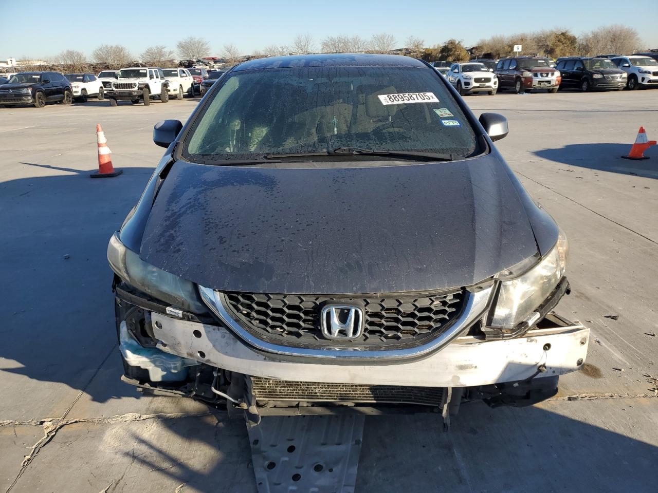 2013 Honda Civic VIN 19XFB2F56DE090366 Copart auction photo, front end / rear end damage thumbnail 5
