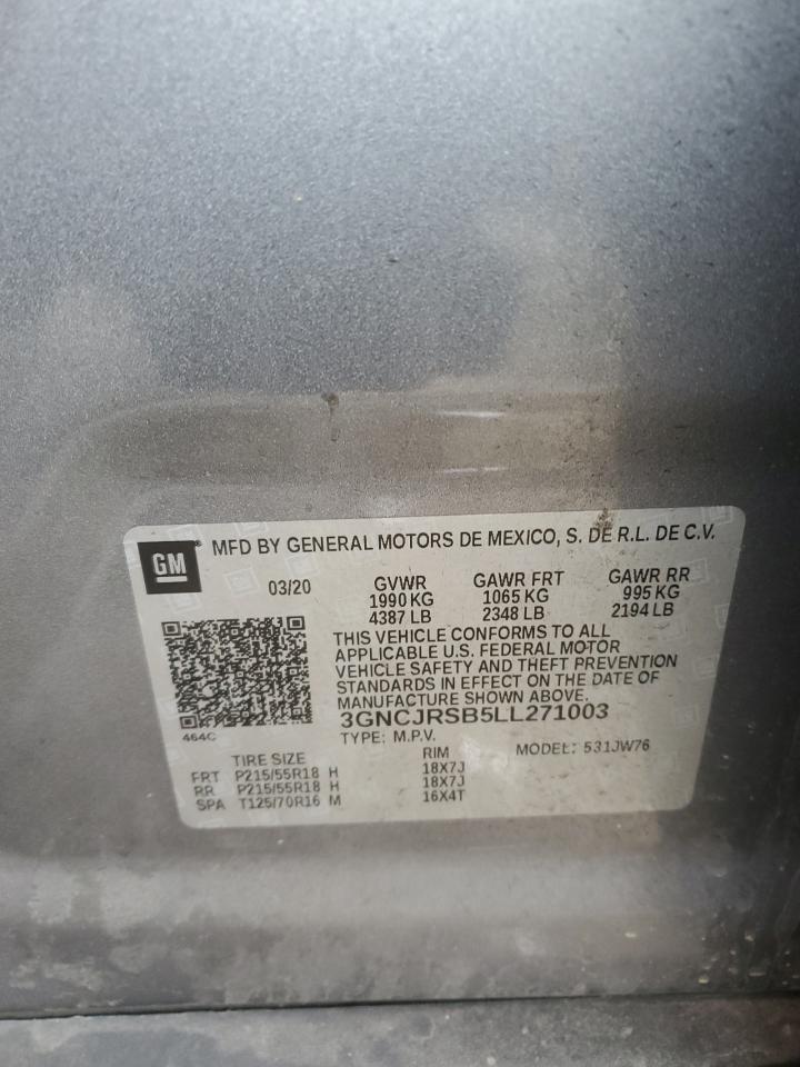 2020 Chevrolet Trax VIN 3GNCJRSB5LL271003 Copart auction photo, front end damage thumbnail 12
