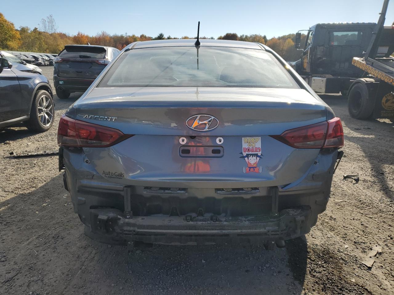 2019 Hyundai Accent VIN 3KPC24A37KE056583 Copart auction photo, rear end / side damage thumbnail 6