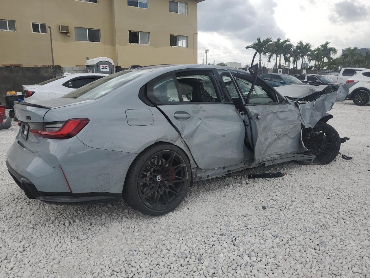 2023 BMW M3 VIN WBS33AY09PFP50916 Copart auction photo, side / front end damage thumbnail 3
