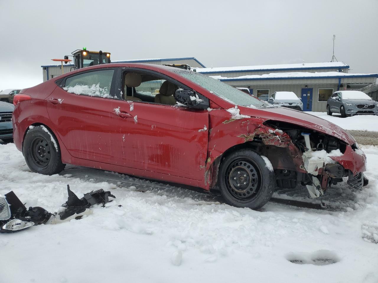 2013 Hyundai Elantra VIN 5NPDH4AE2DH433484 Copart auction photo, front end / side damage thumbnail 4