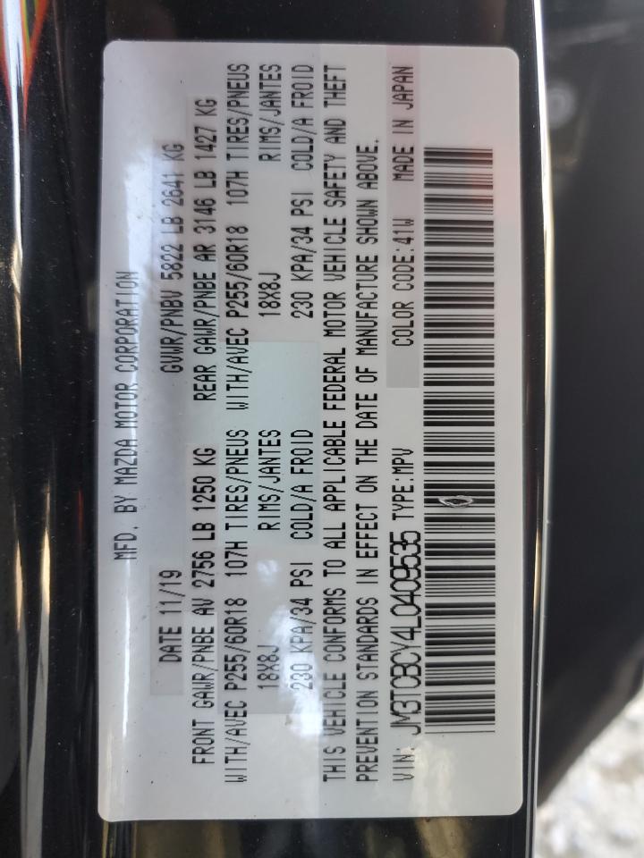 2020 Mazda CX-9 VIN JM3TCBCY4L0409535 Copart auction photo, all over damage thumbnail 13